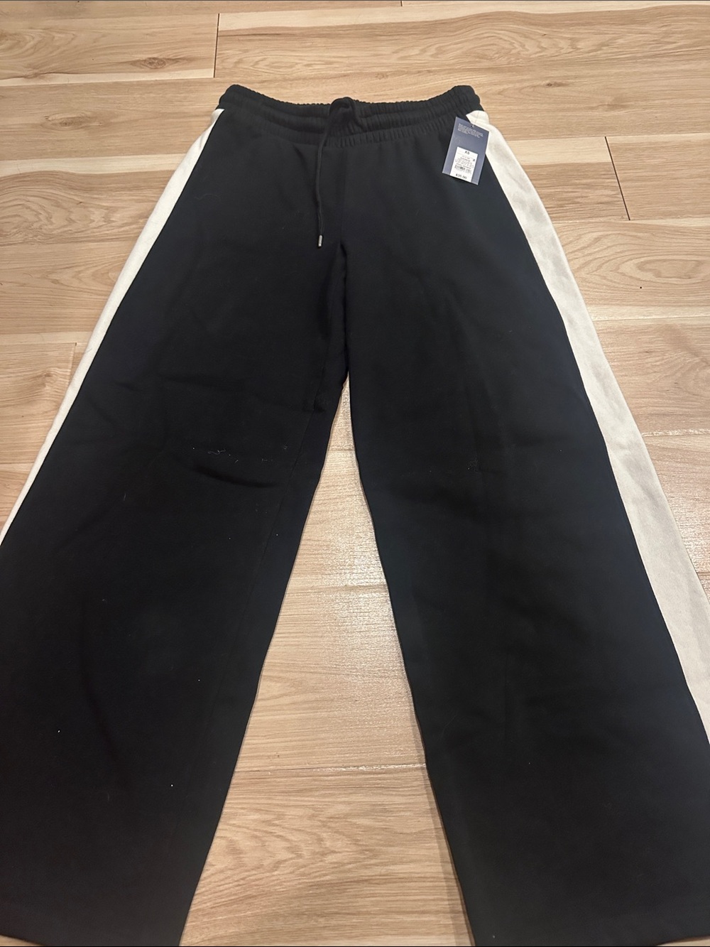 Universal Thread Black Track Pants with White Side Panels